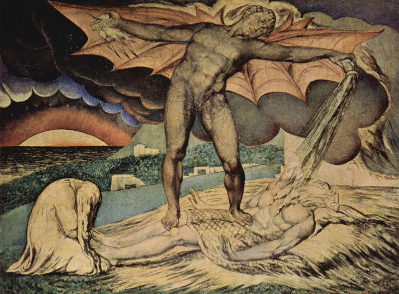 William Blake, Satan schüttet die Plagen über Hiob aus